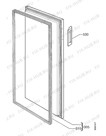 Взрыв-схема холодильника Zanussi ZF67 - Схема узла Door 003